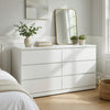 Ashley Onira Wide Dresser I 6 Spacious Drawers I Modern White Wood I 60"