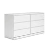 Ashley Onira Wide Dresser I 6 Spacious Drawers I Modern White Wood I 60"