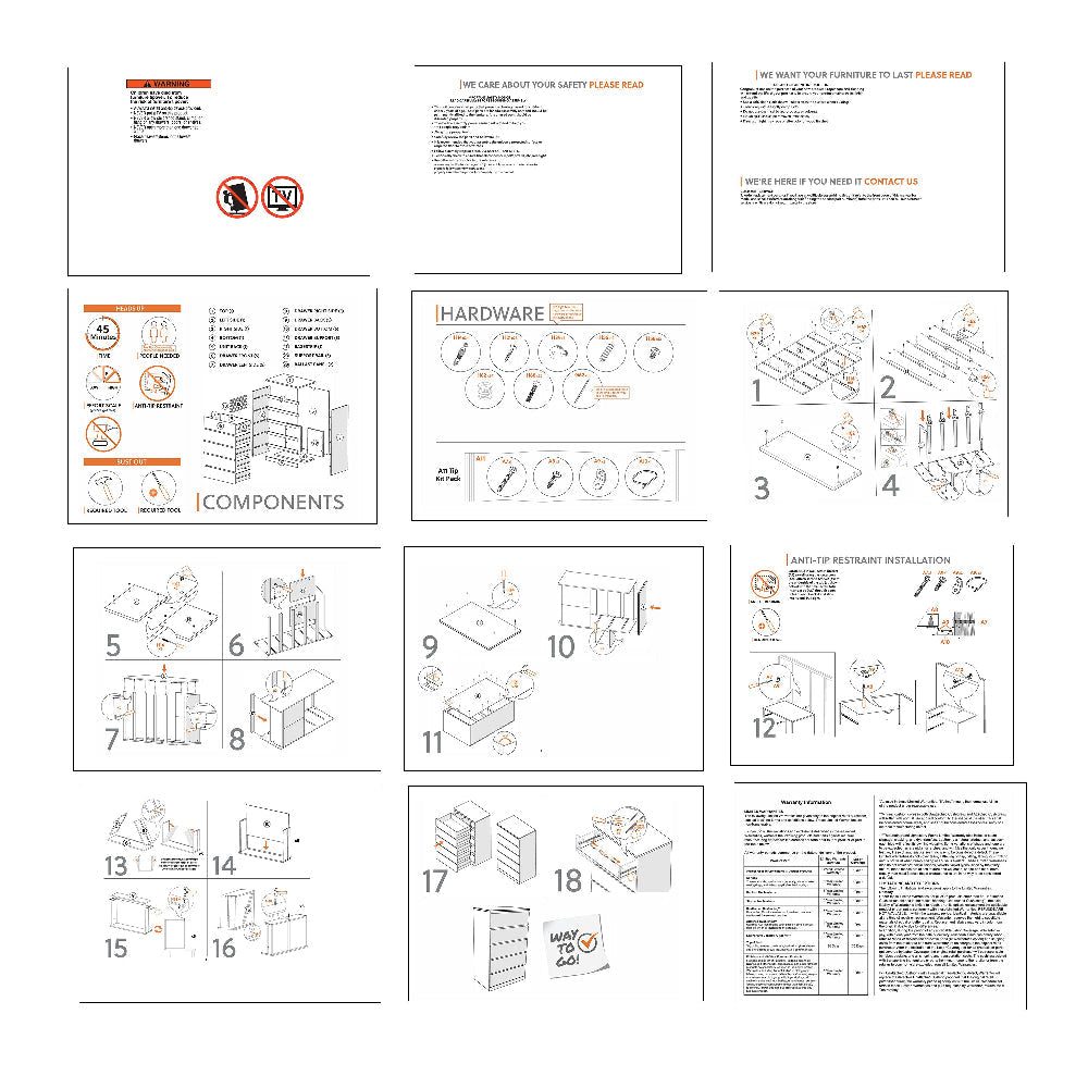 Ashley Onira Tall Dresser Chest I 5 Spacious Drawers I Modern White I 49’’ BM328144