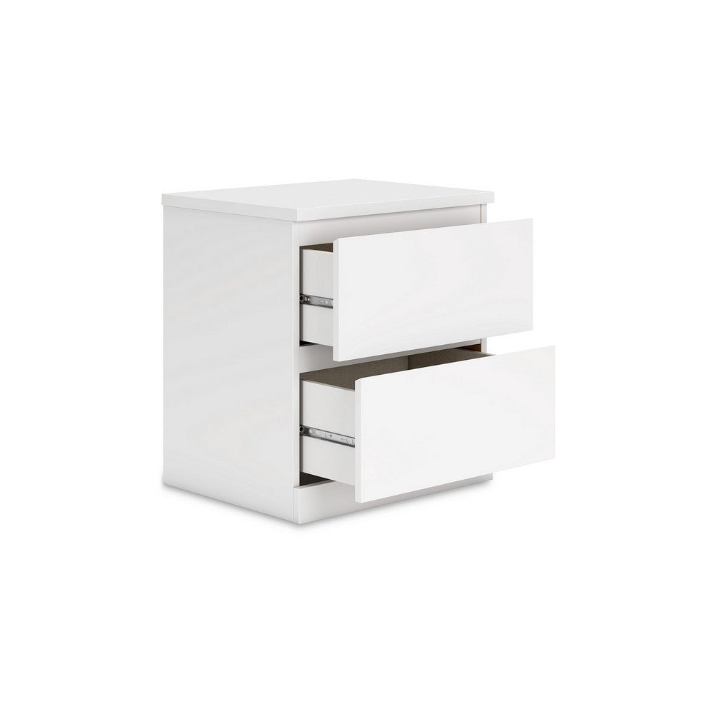 Ashley Onira Nightstand I 2 Spacious Drawers I Modern White Wood I 18’’ BM328145