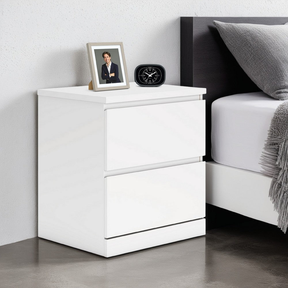 Ashley Onira Nightstand I 2 Spacious Drawers I Modern White Wood I 18"
