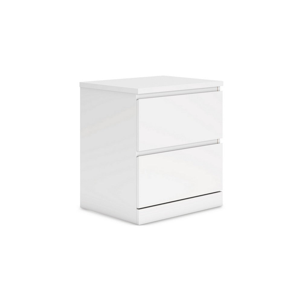Ashley Onira Nightstand I 2 Spacious Drawers I Modern White Wood I 18’’ BM328145