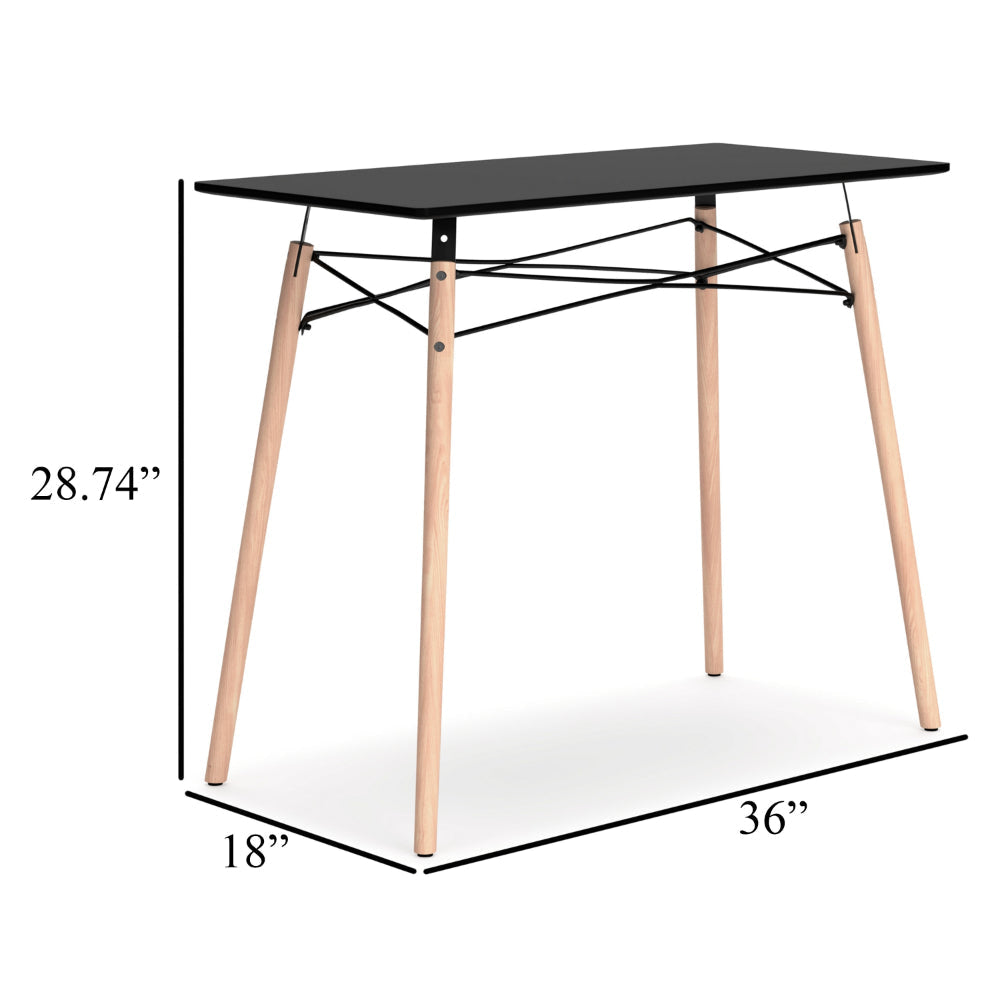 Ashley Laara Home Office Desk I Black I Brown Wood I Metal Leg Braces I 36’’ BM328147