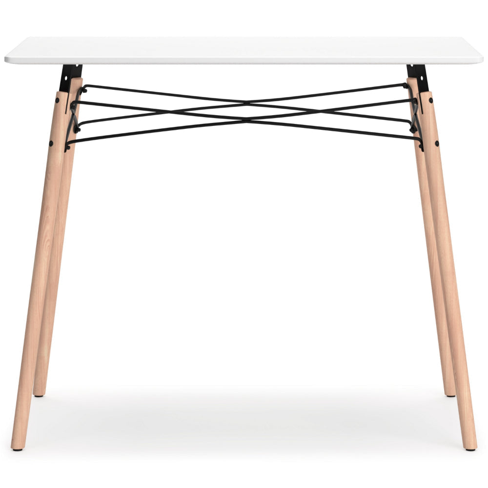 Ashley Laara Home Office Desk I White I Brown Wood I Metal Leg Braces I 36’’ BM328148