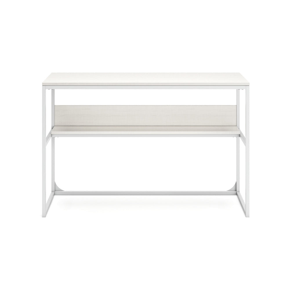 Ashley Deni Home Office Desk I 1 Shelf I White Wood I Metal Frame I 47’’ BM328150
