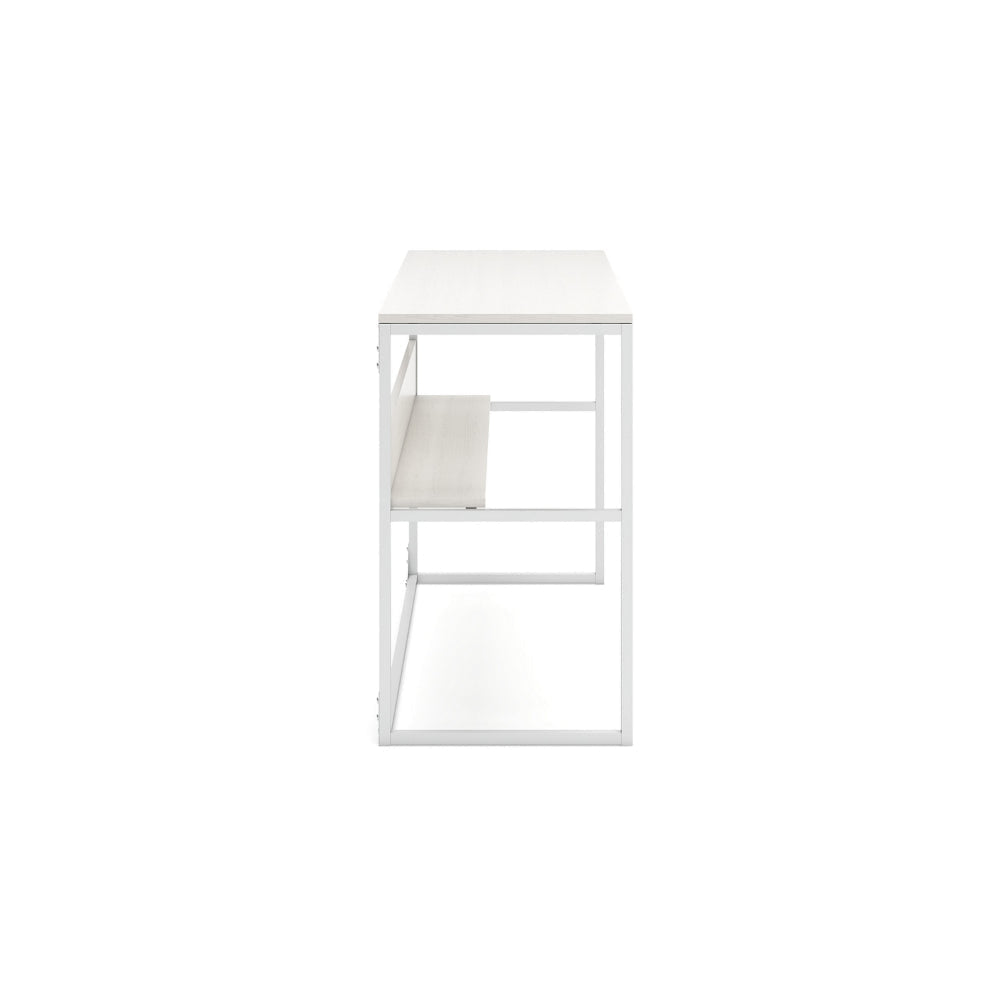 Ashley Deni Home Office Desk I 1 Shelf I White Wood I Metal Frame I 47’’ BM328150