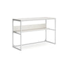 Ashley Deni Home Office Desk I 1 Shelf I White Wood I Metal Frame I 47"