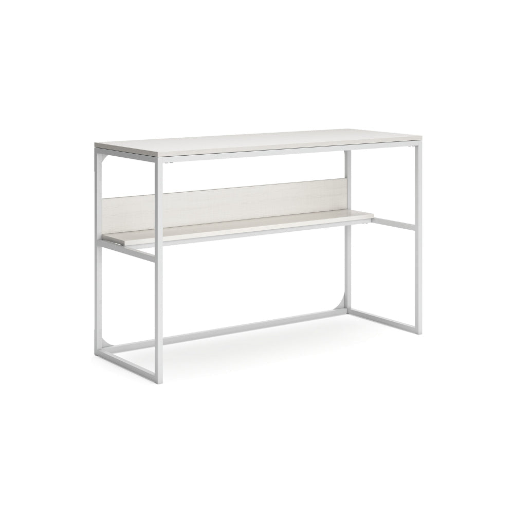 Ashley Deni Home Office Desk I 1 Shelf I White Wood I Metal Frame I 47"