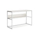 Ashley Deni Home Office Desk I 1 Shelf I White Wood I Metal Frame I 47"