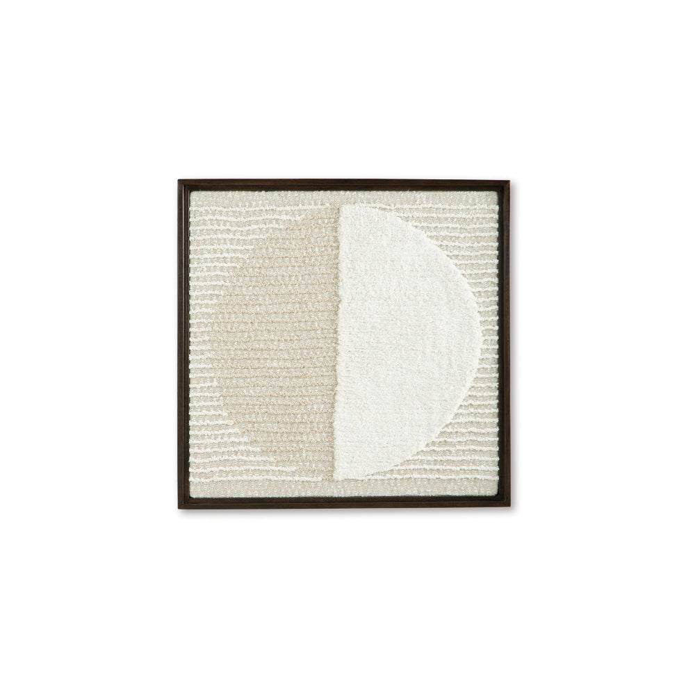Ashley Miji Wall Art Decor | Half Moon Circle Beige White Woven 30 x 30 BM328158