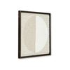 Ashley Miji Wall Art Decor | Half Moon Circle Beige White Woven 30 x 30