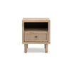 Ashley Ciel Nightstand w USB | LED | Faux Linen Laminate Cane | Oak Brown BM328159