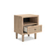 Ashley Ciel Nightstand w USB | LED | Faux Linen Laminate Cane | Oak Brown BM328159