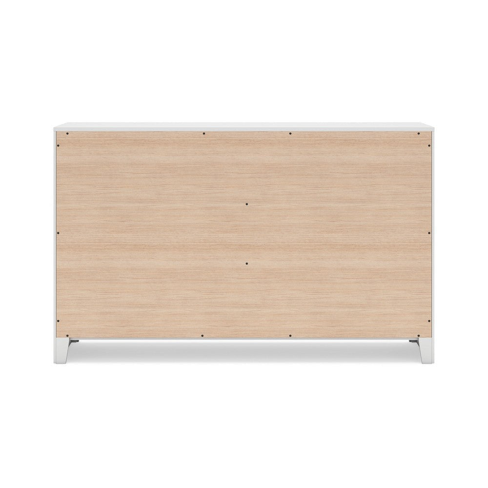 Ashley Feo Wide Dresser | 6 Drawers | White Okoume Finish | Solid Hardwood BM328164
