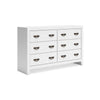 Ashley Feo Wide Dresser | 6 Drawers | White Okoume Finish | Solid Hardwood BM328164