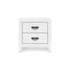 Ashley Feo Bedside Nightstand | 2 Drawers | White Okoume Finish Solid Wood BM328165
