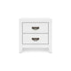 Ashley Feo Bedside Nightstand | 2 Drawers | White Okoume Finish Solid Wood BM328165