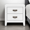 Ashley Feo Bedside Nightstand | 2 Drawers | White Okoume Finish Solid Wood BM328165