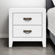 Ashley Feo Bedside Nightstand | 2 Drawers | White Okoume Finish Solid Wood BM328165