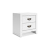 Ashley Feo Bedside Nightstand | 2 Drawers | White Okoume Finish Solid Wood BM328165