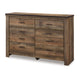 Ashley Zoey Wide Dresser | 6 Wide Storage Drawers | Rustic Brown Plank Style BM328166