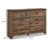 Ashley Zoey Wide Dresser | 6 Wide Storage Drawers | Rustic Brown Plank Style BM328166