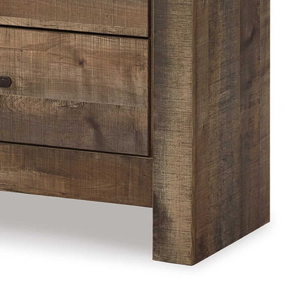 Ashley Zoey Tall Dresser Chest | 5 Storage Drawers | Rustic Brown Plank Style BM328167