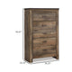Ashley Zoey Tall Dresser Chest | 5 Storage Drawers | Rustic Brown Plank Style BM328167
