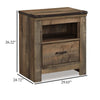 Ashley Zoey Nightstand w Drawer and Shelf | USB | Rustic Brown Plank Details BM328168