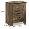 Ashley Zoey Nightstand w 2 Drawers | USB Port | Rustic Brown Plank Details BM328169