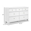 Ashley Heno Wide Dresser | 7 Storage Drawers | Nickel Round Knobs | White BM328170