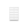 Ashley Heno Tall Dresser Chest | 5 Wide Drawers | Nickel Round Knobs | White BM328171