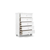 Ashley Heno Tall Dresser Chest | 5 Wide Drawers | Nickel Round Knobs | White BM328171