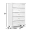 Ashley Heno Tall Dresser Chest | 5 Wide Drawers | Nickel Round Knobs | White BM328171