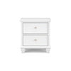 Ashley Heno Nightstand | 2 Wide Storage Drawers | Nickel Round Knobs | White BM328172