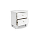Ashley Heno Nightstand | 2 Wide Storage Drawers | Nickel Round Knobs | White BM328172