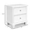 Ashley Heno Nightstand | 2 Wide Storage Drawers | Nickel Round Knobs | White BM328172