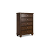 Ashley Reno Tall Dresser Chest | 5 Drawer Nickel Knobs | Brown Solid Wood