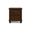 Ashley Reno Nightstand | 2 Drawers | Nickel Round Knobs | Brown Solid Wood BM328175