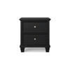 Ashley Lemo Nightstand | 2 Wide Drawers | Nickel Knobs | Black Solid Wood BM328178