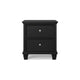 Ashley Lemo Nightstand | 2 Wide Drawers | Nickel Knobs | Black Solid Wood BM328178