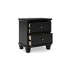 Ashley Lemo Nightstand | 2 Wide Drawers | Nickel Knobs | Black Solid Wood BM328178