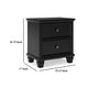 Ashley Lemo Nightstand | 2 Wide Drawers | Nickel Knobs | Black Solid Wood BM328178