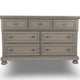 Ashley Ryno Wide Dresser | 7 Drawers | Pull Tray | Silver Round Knobs | Gray BM328181