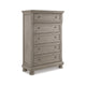 Ashley Ryno Tall Dresser Chest | 5 Drawer | Tray | Silver Round Knobs | Gray