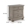 Ashley Ryno Nightstand | 2 Drawers | Pull Tray | Nickel Round Knobs | Gray BM328183