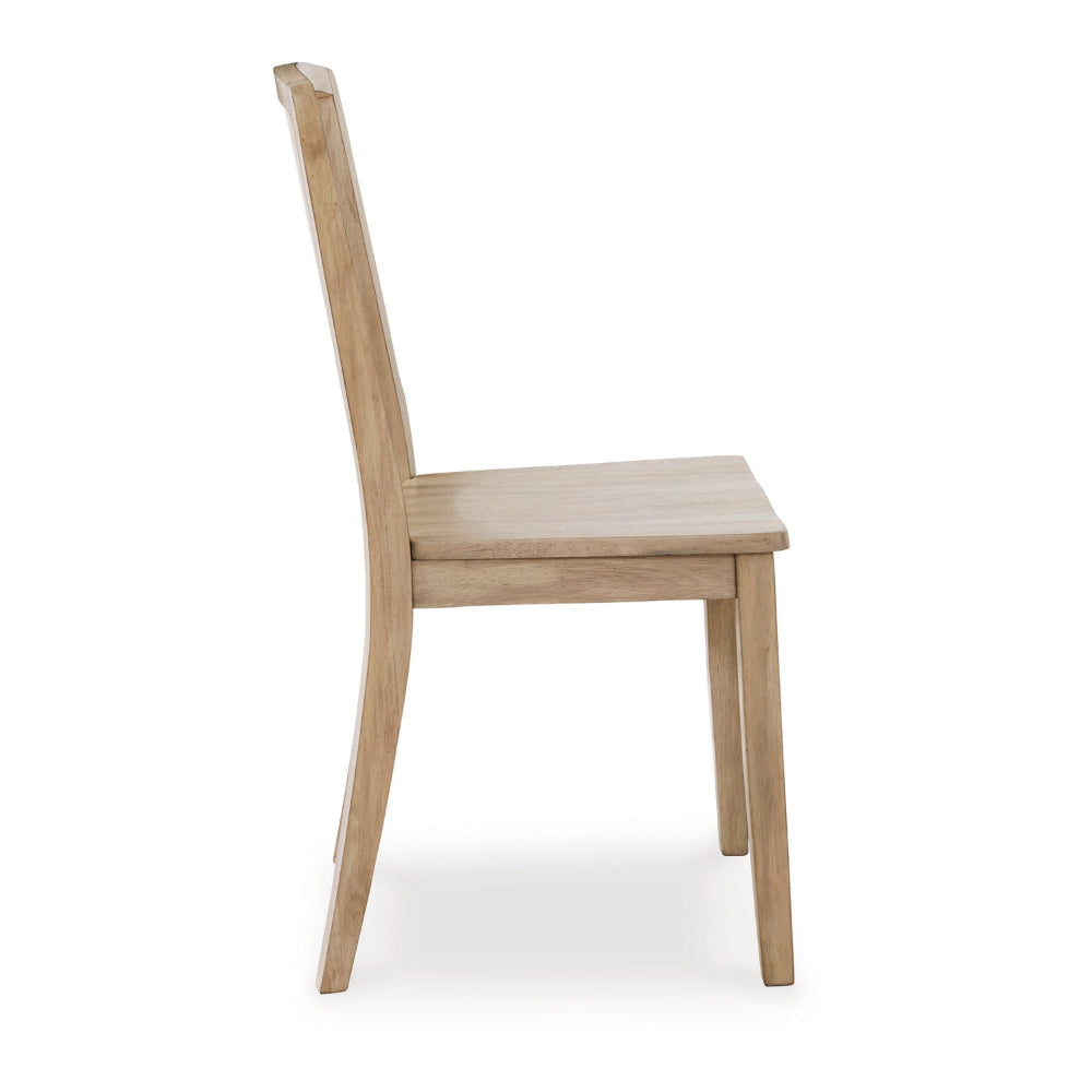 Ashley Glim Dining Side Chair Set of 2 | Brown Hardwood Seat w Slatted Back BM328185