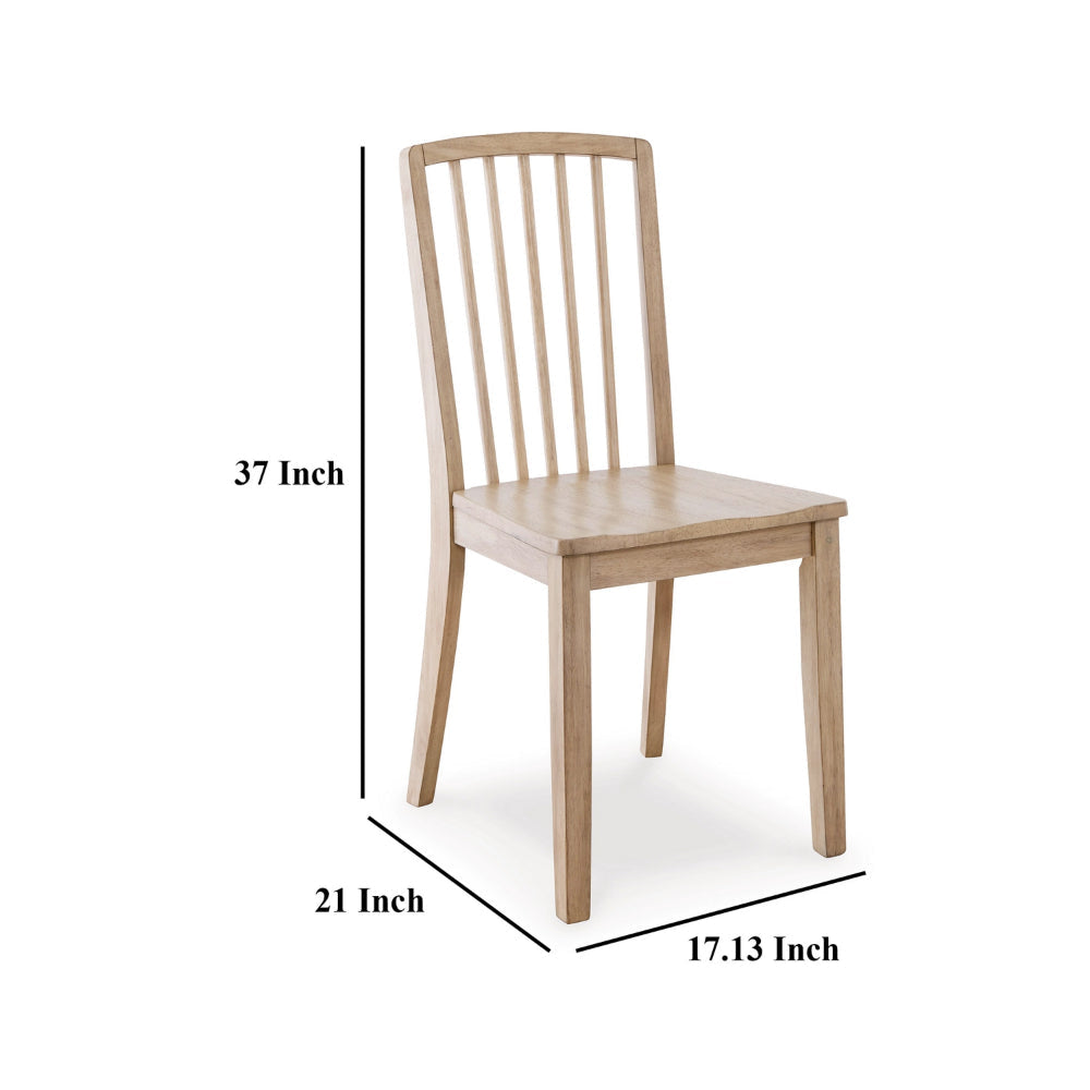 Ashley Glim Dining Side Chair Set of 2 | Brown Hardwood Seat w Slatted Back BM328185