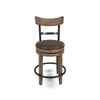 Ashley Pine Swivel Counter Height Stool Chair | 24’’ | Brown Faux Leather Seat BM328189
