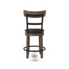Ashley Pine Swivel Counter Height Stool Chair | 24’’ | Brown Faux Leather Seat BM328189